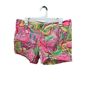 LILLY PULITZER Callahan Shorts Pink & Multicolor Swirl Design All Nighter 8